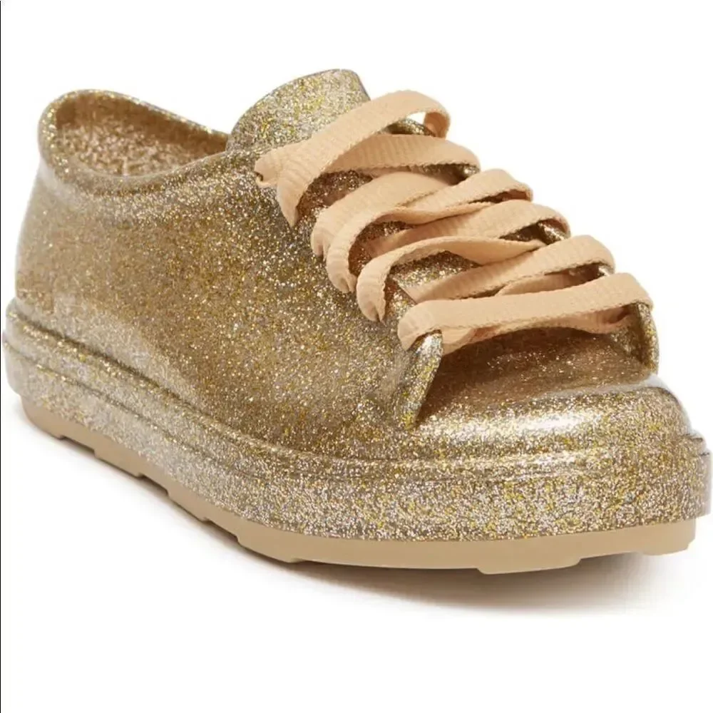 Mini Melissa Girls Mel be Fashion cushioned insole super comfy Sneaker Sz 3 new